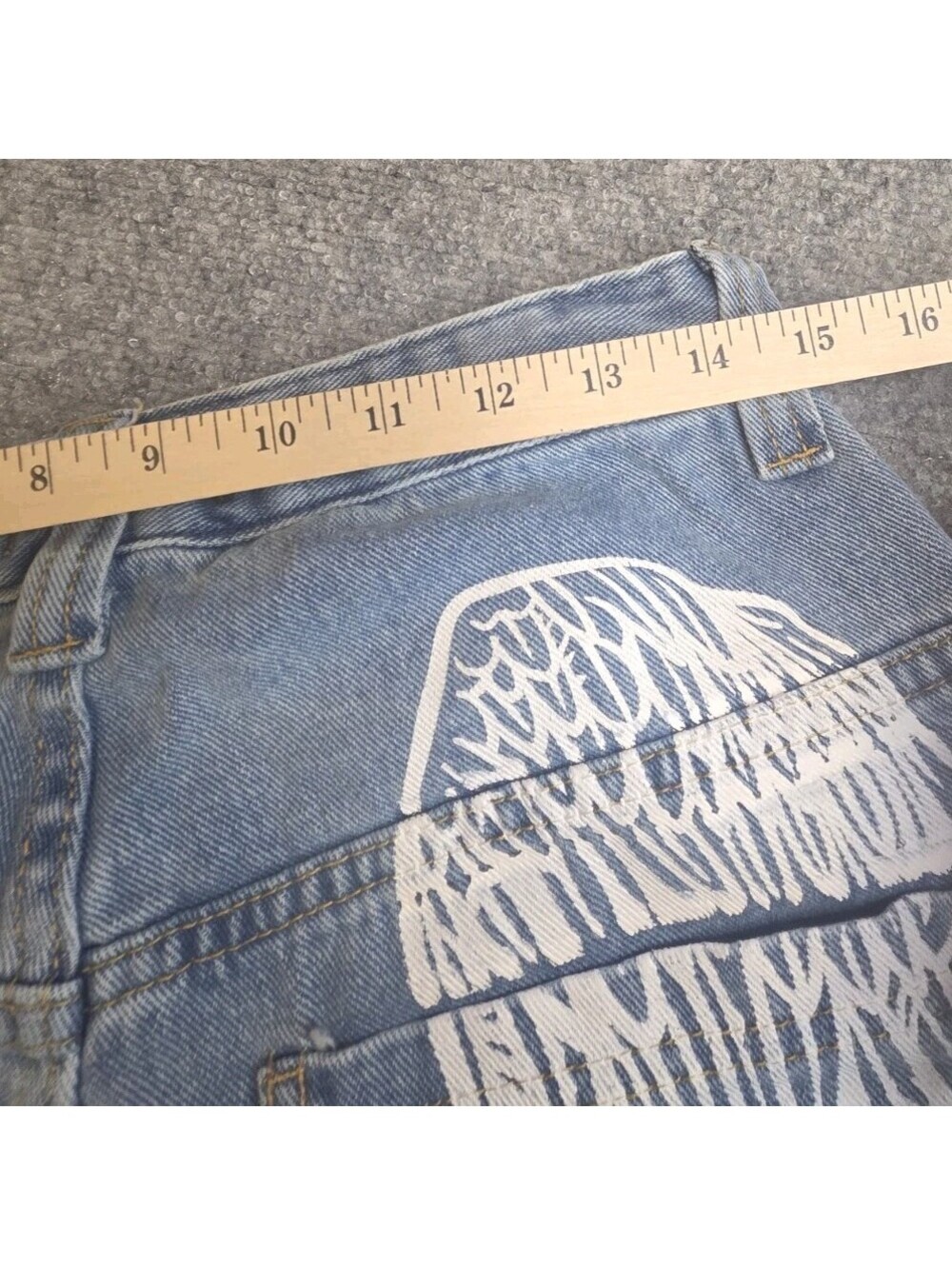Disclosure Angel Wing Jeans Womens 5/27 Light Wash Wide Leg Y2K Skater Grunge - Picture 8 of 9